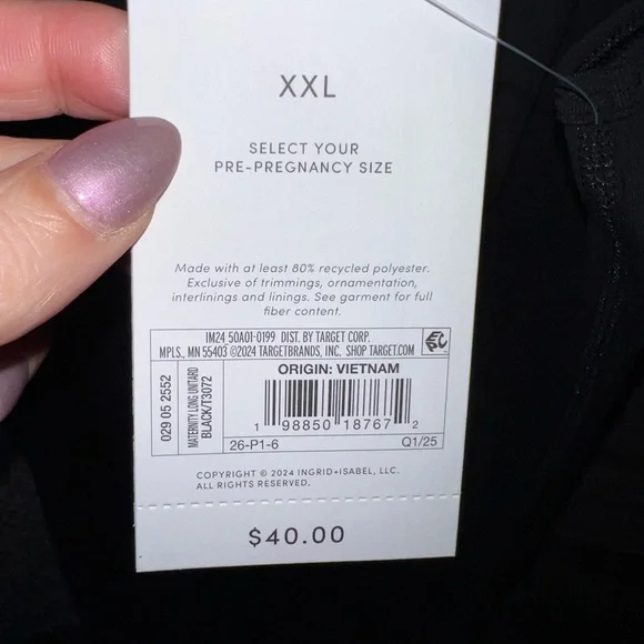 Isabel Maternity by Ingrid & Isabel Black Jumpsuit Size XXL - Bumpsuit - Picture 5 of 5